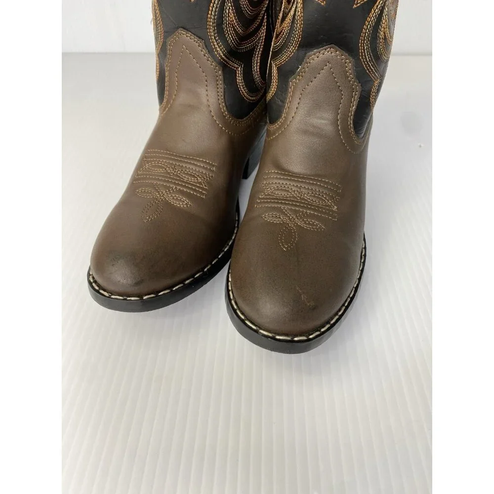 Smoky Mountain Western Boots Boys Size 4 Monterey Leather Brown Black 1575C